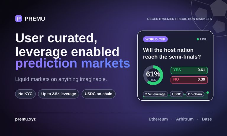 Premu Opens User-Created, Leveraged Prediction Markets Ahead Of The 2026 World Cup Premu Opens User-Created, Leveraged Prediction Markets Ahead Of The 2026 World Cup